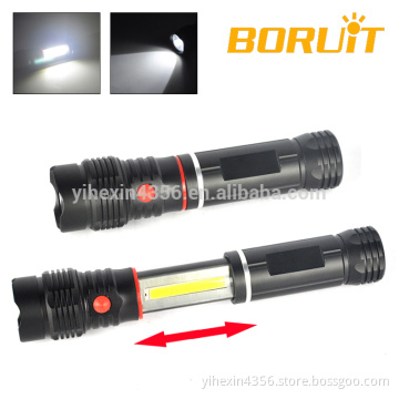 Multifunctional 2 In 1 Extended LED Flashlight Torch for Outdoor Camping
